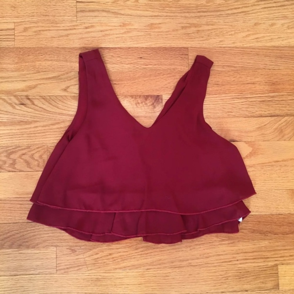 i.JOAH Burgundy Crop Top